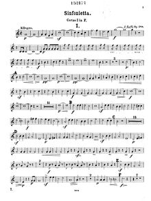 Partition cor 1 (F), Sinfonietta, F major, Raff, Joachim