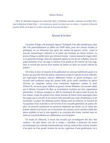 Thèse de littérature française de l université Paris Sorbonne nouvelle soutenue en octobre