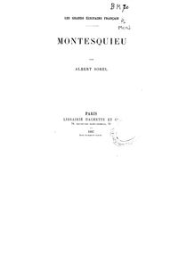 Montesquieu / par Albert Sorel