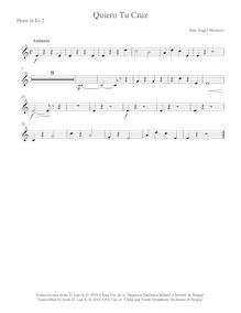Partition cor 2 (E♭), Quiero Tu Cruz, D minor, Montero, José Ángel
