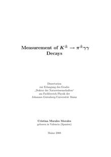 Measurement of K_1hn_460 → {π_1hn_460γγ [pi _460 gamma-gamma] decays [Elektronische Ressource] / Cristina Morales Morales