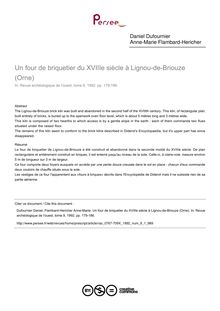 Un four de briquetier du XVIIIe siècle à Lignou-de-Briouze (Orne) - article ; n°1 ; vol.9, pg 179-186