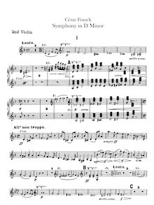 Partition violons II, Symphony en D Minor, Franck, César