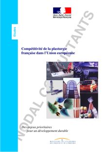 Compétitivité de la plasturgie française dans l'Union européenne