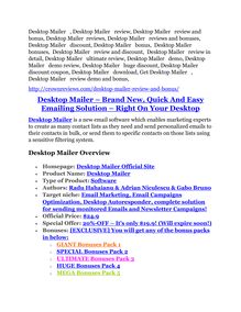 Desktop Mailer Review and Desktop Mailer (EXCLUSIVE) bonuses pack