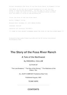 The Story of the Foss River Ranch - A Tale of the Northwest
