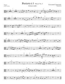 Partition ténor viole de gambe 2, alto clef, Fantasia pour 5 violes de gambe, RC 57