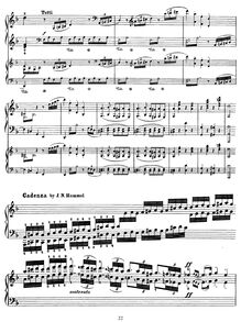 Partition complète, Cadenza pour Mozart s Piano Concerto No.20, K.466