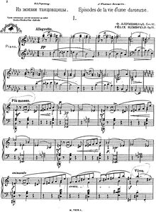 Partition complète, Episodes dans la Vie d une Danseuse, Op.52, Blumenfeld, Felix