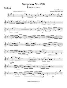 Partition violons II, Symphony No.33, A major, Rondeau, Michel