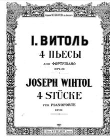 Partition complète, 4 pièces, Op.20, 4 Morceaux, Op.20, Vītols, Jāzeps