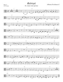 Partition viole de basse 1, alto clef, madrigaux, Ferrabosco Sr., Alfonso par Alfonso Ferrabosco Sr.