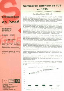 Statistiques en bref. Commerce extérieur nÌŠ 10/2000. Commerce extérieur de l EU en 1999