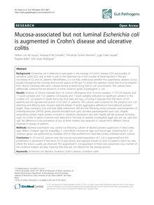 Mucosa-associated but not luminal Escherichia coli is augmented in Crohn’s disease and ulcerative colitis
