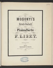 Partition Mosonyis Grabgeleit (S.194), Collection of Liszt editions, Volume 12