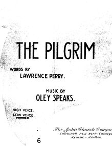 Partition complète (B♭ major: low voix et piano), pour Pilgrim
