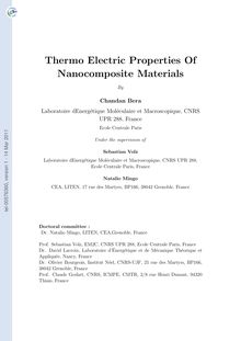 Propriétés thermoélectriques de matériaux nanocomposites, Thermo electric properties of nanocomposite materials