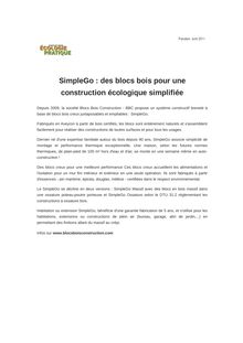 SimpleGo : des blocs bois pour une construction écologique simplifiée