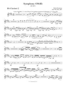 Partition clarinette 2, Symphony No.30, A major, Rondeau, Michel