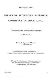 Allemand 2005 BTS Commerce international à référentiel Européen