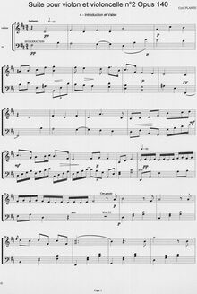 Partition Introduction et valse,  No.2 pour violon et violoncelle