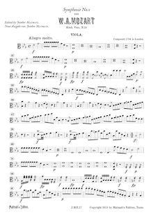 Partition altos, Symphony No.1, E♭ major, Mozart, Wolfgang Amadeus