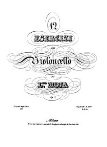Partition de violoncelle (B/W), 12 Exercises pour violoncelle, Op.2