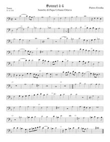 Partition ténor viole de gambe 2, basse clef, Sonetto di Papa Urbano Ottavo