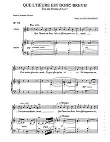 Partition complète (A minor: medium voix et piano), Poème d avril