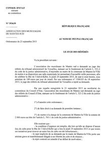 Le jugement du Conseil d Etat sur l ouverture d un local aux musulmans pour l Aïd à Mantes-la-Ville (Yvelines)