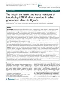 The impact on nurses and nurse managers of introducing PEPFAR clinical services in urban government clinics in Uganda