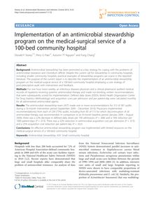 Implementation of an antimicrobial stewardship program on the medical-surgical service of a 100-bed community hospital