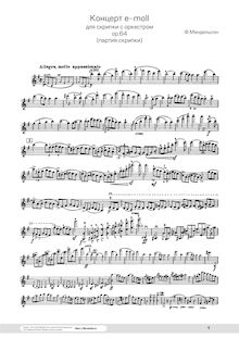 Partition Solo partition de violon, violon Concerto [No.2], E Minor