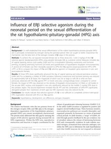 Influence of ERβ selective agonism during the neonatal period on the sexual differentiation of the rat hypothalamic-pituitary-gonadal (HPG) axis