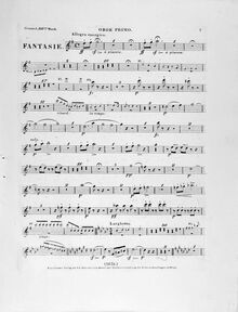 Partition hautbois 1, 2, Fantasie on  Oberons Zauberhorn , Oberons Zauberhorn: grosse Fantasie für das Piano-Forte, mit Begleitung des Orchesters