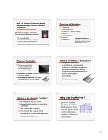 PDF Version of Presentation (4.8 MB) - Why use Portfolios?
