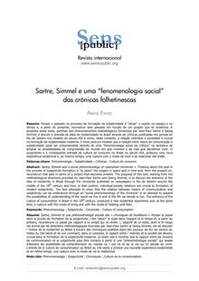  Sartre, Simmel e uma "fenomenologia social" das crônicas folhetinescas