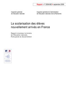 La scolarisation des élèves nouvellement arrivés en France