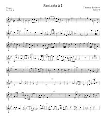 Partition ténor viole de gambe, octave aigu clef, fantaisies, Brewer, Thomas par Thomas Brewer
