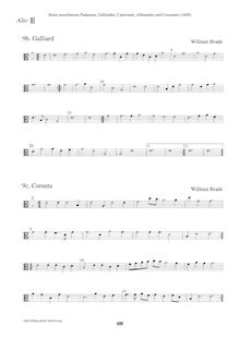 Partition Alto en C3 clef  (Galliard + Coranta), Newe ausserlesene Paduanen, Galliarden, Cantzonen, Allmand und Couranten