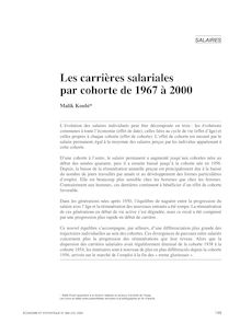Les carrières salariales par cohorte de 1967 à 2000 - article ; n°1 ; vol.369, pg 149-170