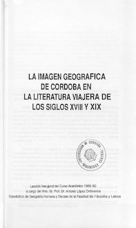 La imagen geográfica de Córdoba en la literatura viajera de los siglos XVIII y XIX