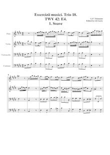 Partition complète, Trio Sonata, TWV 42:E4, Essercizii musici, trio no. 18