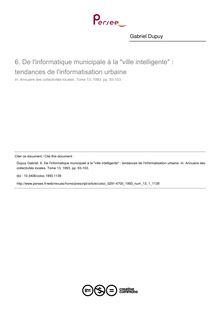 De l informatique municipale à la ville intelligente : tendances de l informatisation urbaine - article ; n°1 ; vol.13, pg 93-103