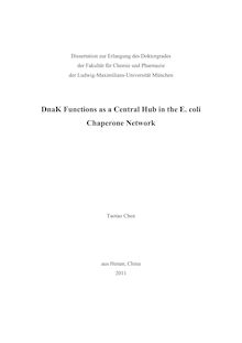 DnaK Functions as a Central Hub in the E. coli Chaperone Network [Elektronische Ressource] / Taotao Chen. Betreuer: Ulrich Hartl