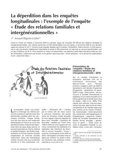 La déperdition dans les enquêtes longitudinales : l exemple de l enquête  Étude des relations familiales et intergénérationnelles 