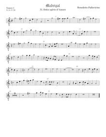 Partition ténor viole de gambe 1, octave aigu clef, Madrigali a 5 voci, Libro 6 par Benedetto Pallavicino