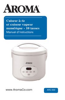 Notice Rice Cooker Aroma  ARC-930