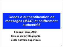 Codes d authentification de