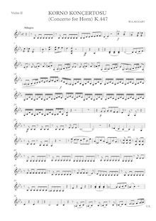Partition violons II, cor Concerto, E♭ major, Mozart, Wolfgang Amadeus par Wolfgang Amadeus Mozart